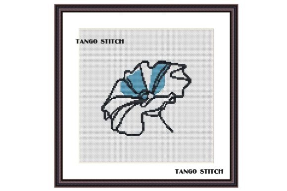 Blue Abstract Flower Cross Stitch Design