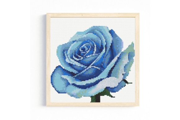 Blue Rose 1 Cross Stitch Pattern