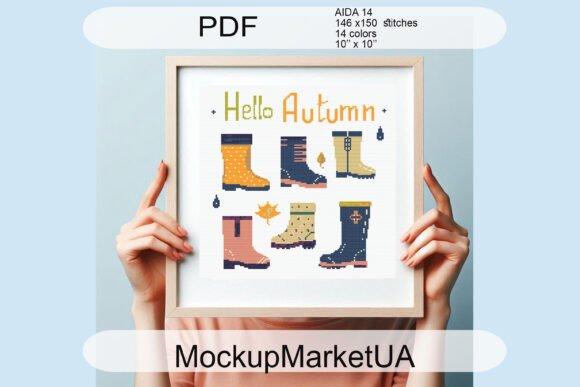 Boots Cross Stitch Patterns PDF, Autumn