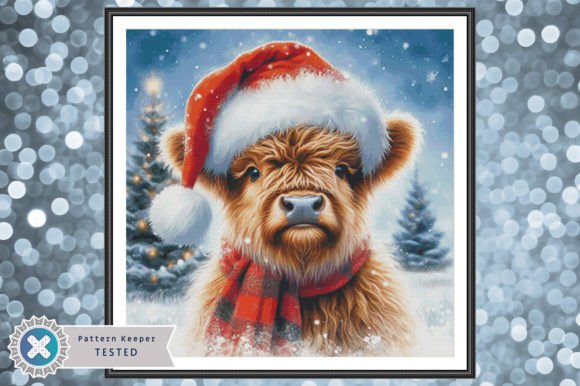 Christmas Highland Cow Cross Stitch PDF