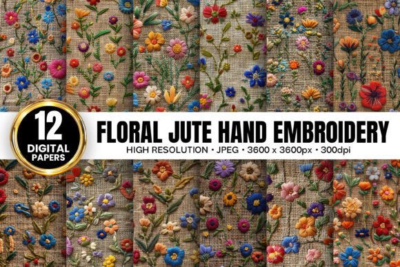 Floral Jute Hand Embroidery Patterns