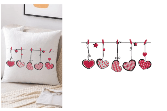 Lovely Hearts Embroidery Design
