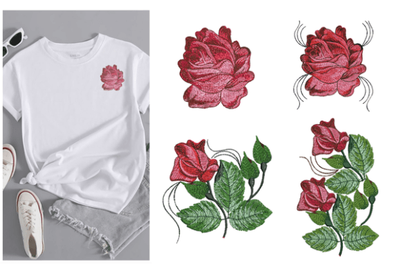 Rose Flower Embroidery Design