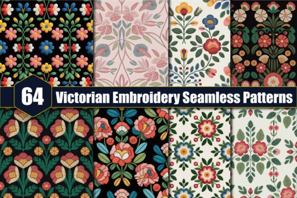 Victorian Embroidery Seamless Patterns